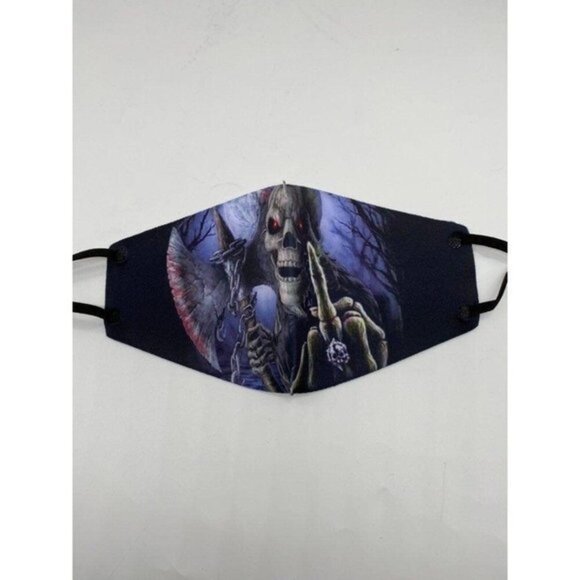 Halloween Skull 3D Face Mask Printed Gothic Punk Face Mask Unisex - Picture 1 of 7